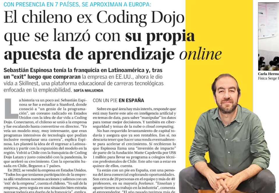 El chileno ex Coding Dojo que se lanzó con su propia apuesta de aprendizaje online — El Mercurio
